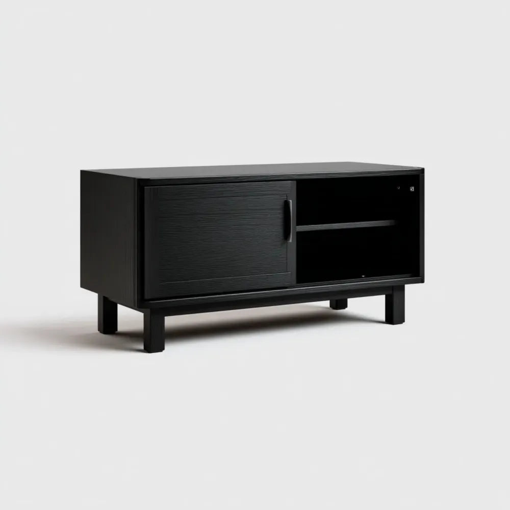 TV Stand Wooden 120x45x50 cm – Black – Modern Design