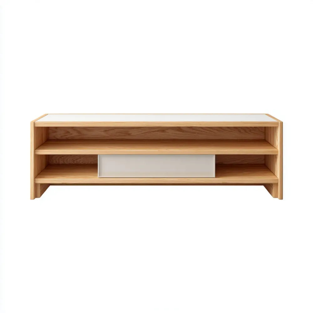 Wood TV Stand 150x40x50 cm - Natural Finish - Minimalist Style