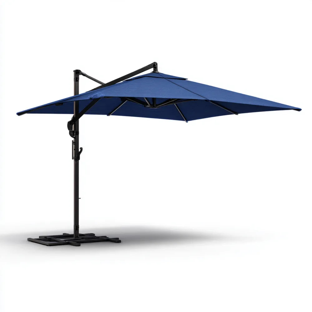 Cantilever Umbrella 300 cm x 300 cm x 250 cm - Blue - Outdoor Use