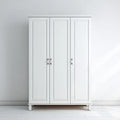 Wardrobe – Wooden 3-Door 180x60x200 cm – White – Classic Design