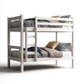 Bunk Bed Wooden Frame Twin Size 200x100x160 cm - White - Space-Saving Design
