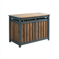 Outdoor Storage Box Metal Frame 120x60x80 cm - Brown/Black - Modern Design