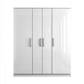 Wardrobe High Gloss Finish 200x60x220 cm - White - Modern Design