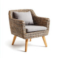 Patio Lounge Chair Wicker Cushion 70x75x85 cm - Beige - Contemporary Design