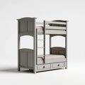 Wooden Bunk Bed with Storage 200x100x160 cm - Gray - Classic Design