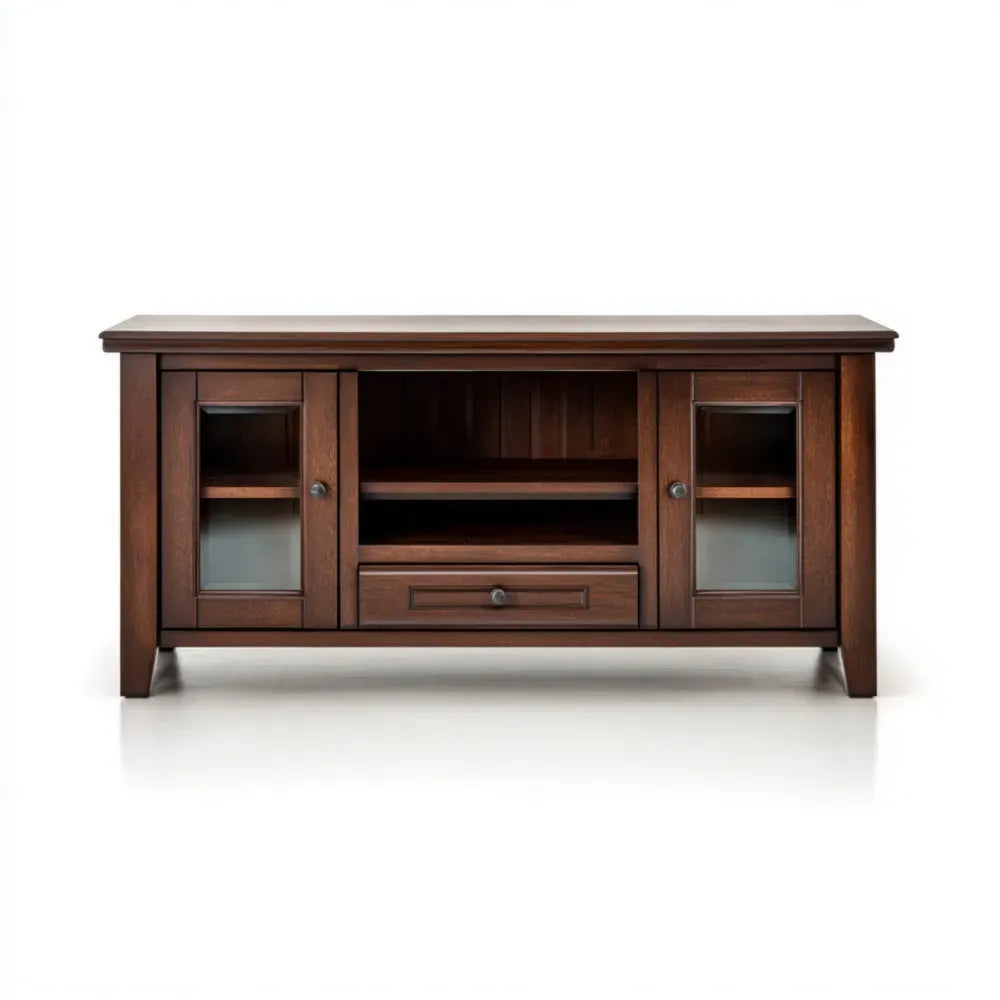 TV Stand Solid Wood 140x50x55 cm – Brown – Classic Style