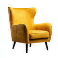 Wingback Armchair Velvet Upholstery 80x90x100 cm - Mustard Yellow - Modern Style